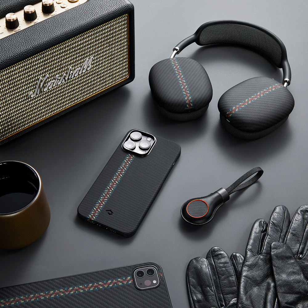 iPhone 14 Pro Kılıf M-safe Şarj Özellikli 600D Aramid Fiber Pitaka Tactile Woven Orchestra Serisi Rhapsody Kapak