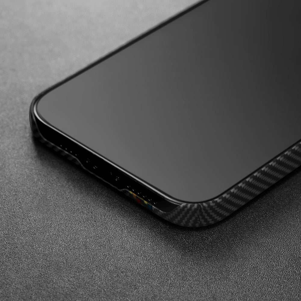 iPhone 14 Pro Kılıf M-safe Şarj Özellikli 600D Aramid Fiber Pitaka Tactile Woven Orchestra Serisi Rhapsody Kapak