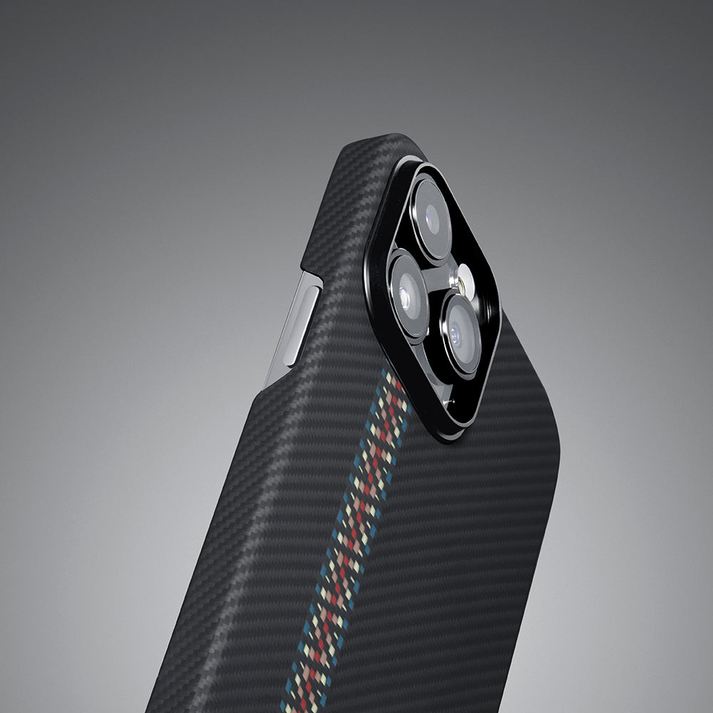 iPhone 14 Pro Kılıf M-safe Şarj Özellikli 600D Aramid Fiber Pitaka Tactile Woven Orchestra Serisi Rhapsody Kapak