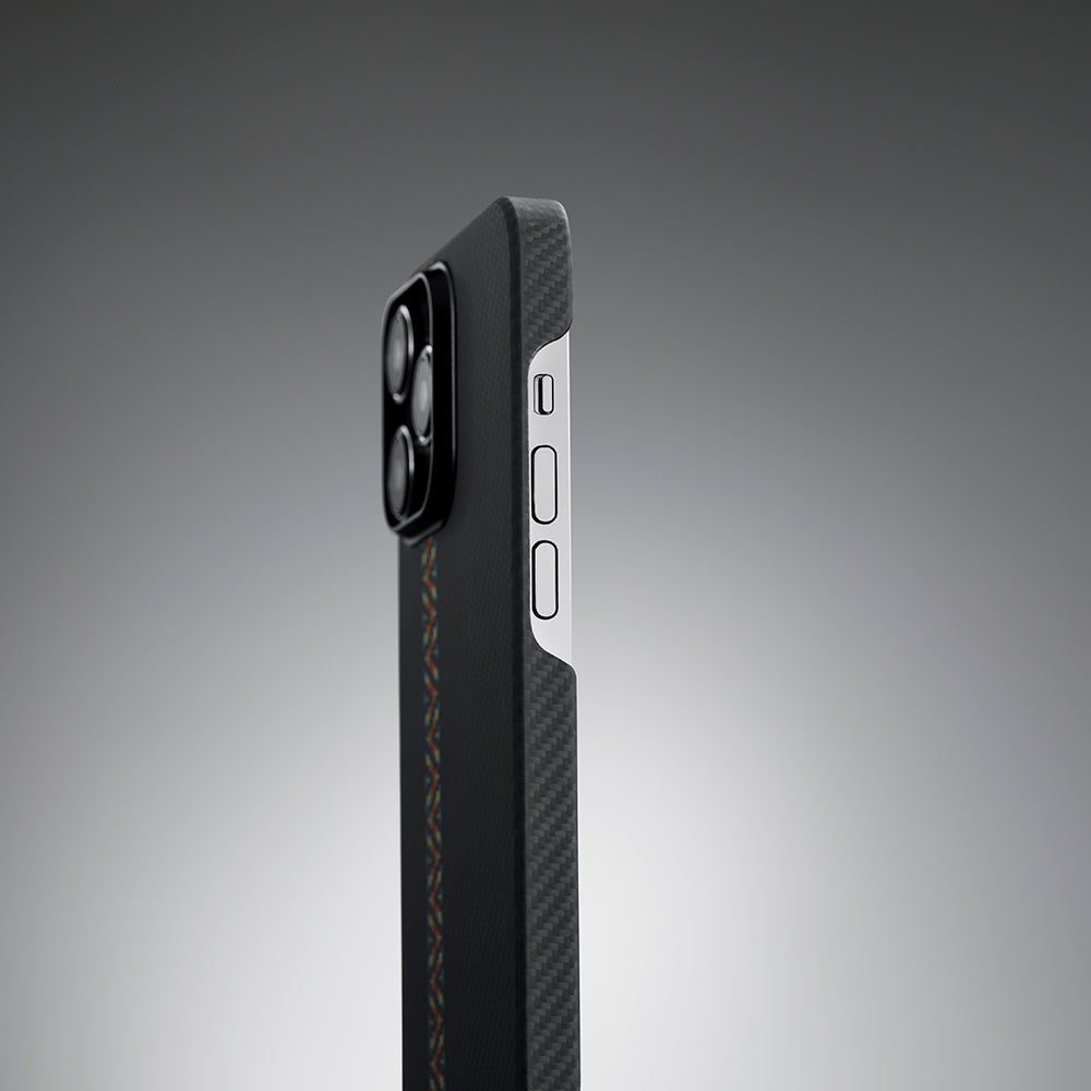iPhone 14 Pro Kılıf M-safe Şarj Özellikli 600D Aramid Fiber Pitaka Tactile Woven Orchestra Serisi Rhapsody Kapak