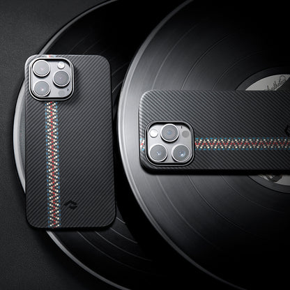 iPhone 14 Pro Kılıf M-safe Şarj Özellikli 600D Aramid Fiber Pitaka Tactile Woven Orchestra Serisi Rhapsody Kapak