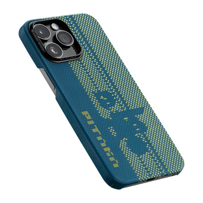 iPhone 14 Pro Kılıf M-safe Şarj Özellikli Aramid Fiber Pitaka Tactile Woven Pixel Game Kapak