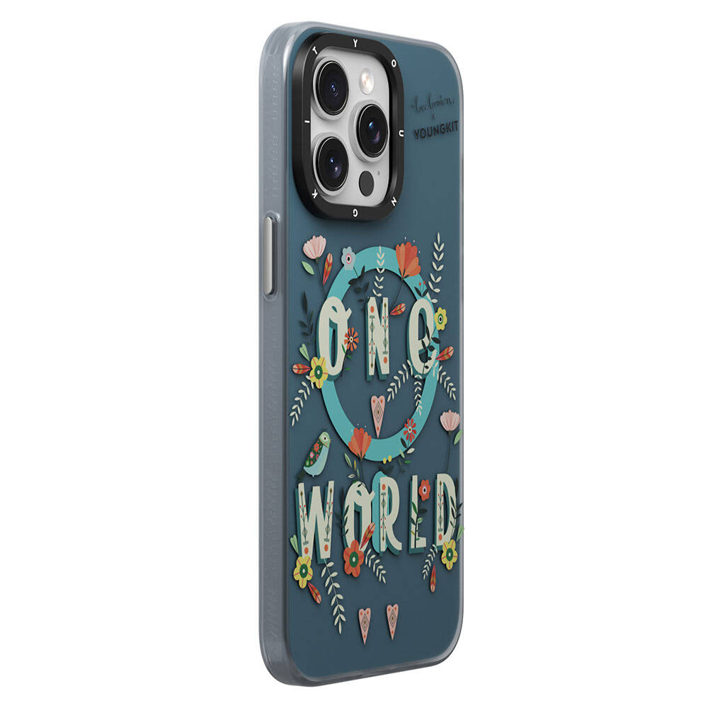 iPhone 14 Pro Kılıf M-safe Şarj Özellikli Bee Brown Tasarımlı Youngkit Colorful Life Serisi Kapak