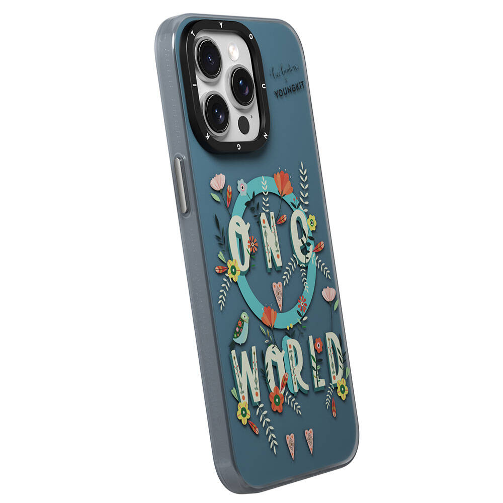 iPhone 14 Pro Kılıf M-safe Şarj Özellikli Bee Brown Tasarımlı Youngkit Colorful Life Serisi Kapak