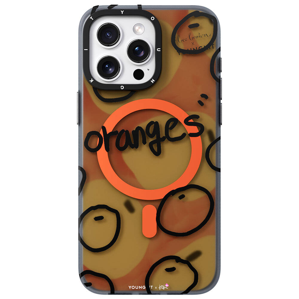 iPhone 14 Pro Kılıf M-safe Şarj Özellikli Bee Brown Tasarımlı Youngkit Funny Serisi Kapak