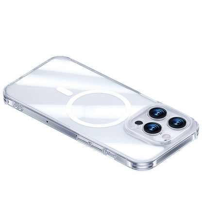 iPhone 14 Pro Kılıf M-safe Şarj Özellikli Benks Magnetic Shiny Glass Serisi Kapak