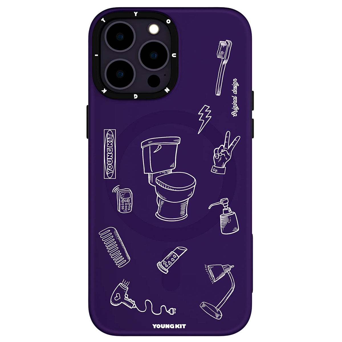 iPhone 14 Pro Kılıf M-safe Şarj Özellikli Desenli Youngkit Plaything Serisi Kapak