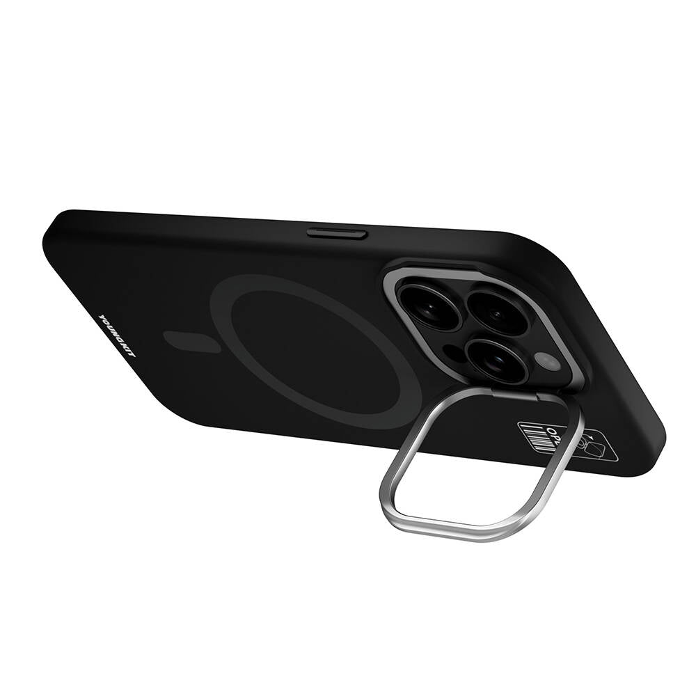 iPhone 14 Pro Kılıf M-safe Şarj Özellikli Kamera Standlı Youngkit Bitty Cream Kapak