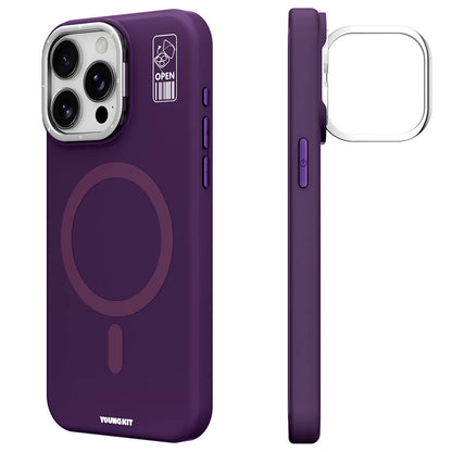 iPhone 14 Pro Kılıf M-safe Şarj Özellikli Kamera Standlı Youngkit Bitty Cream Kapak