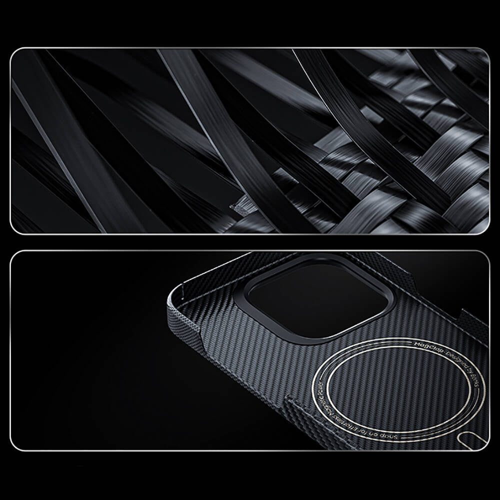 iPhone 14 Pro Kılıf M-safe Şarj Özellikli Karbon Fiber Benks Montage ArmorAir Kevlar Kapak