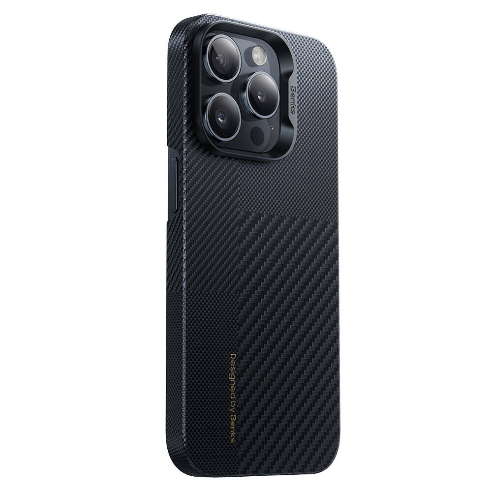 iPhone 14 Pro Kılıf M-safe Şarj Özellikli Karbon Fiber Benks Montage ArmorAir Kevlar Kapak