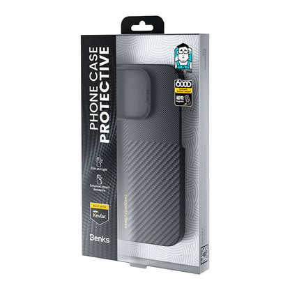 iPhone 14 Pro Kılıf M-safe Şarj Özellikli Karbon Fiber Benks Montage ArmorAir Kevlar Kapak