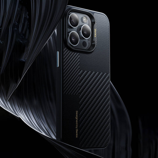 iPhone 14 Pro Kılıf M-safe Şarj Özellikli Karbon Fiber Benks Montage Hybrid ArmorPro Kevlar Kapak