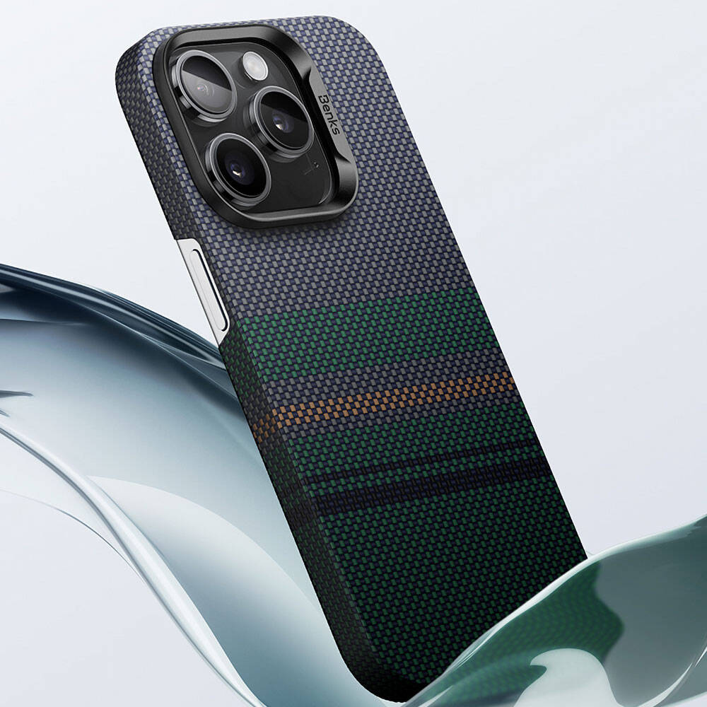 iPhone 14 Pro Kılıf M-safe Şarj Özellikli Karbon Fiber Tasarımlı Benks Aurora ArmorAir Kevlar Kapak