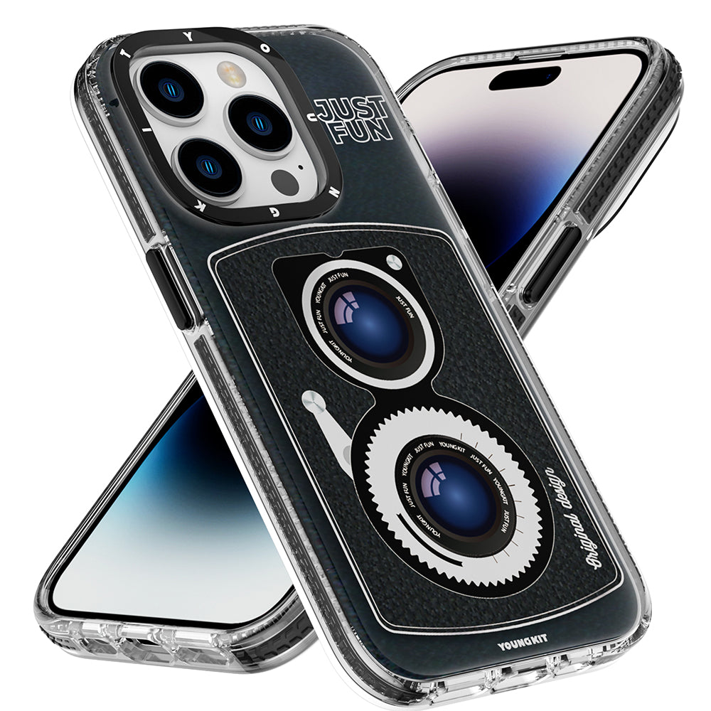 iPhone 14 Pro Kılıf M-safe Şarj Özellikli Lens Figürlü YoungKit Art Film Serisi Kapak