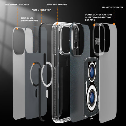 iPhone 14 Pro Kılıf M-safe Şarj Özellikli Lens Figürlü YoungKit Art Film Serisi Kapak