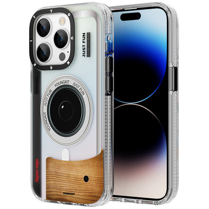 iPhone 14 Pro Kılıf M-safe Şarj Özellikli Lens Figürlü YoungKit Art Film Serisi Kapak