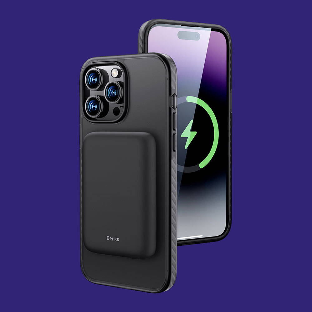 iPhone 14 Pro Kılıf M-safe Şarj Özellikli Mat Arka Yüzey Benks Drop Resistance Kapak