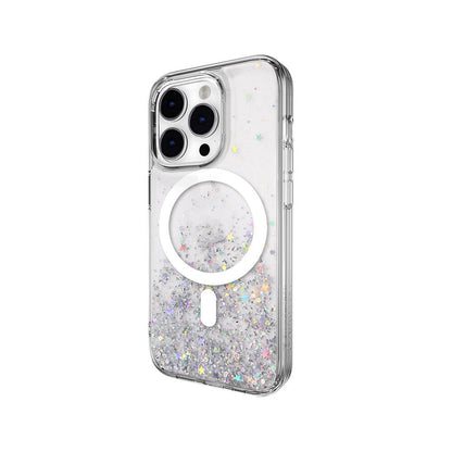 iPhone 14 Pro Kılıf M-safe Şarj Özellikli Parlayan Simli Şeffaf Lisanslı Switcheasy Starfield-M Kapak