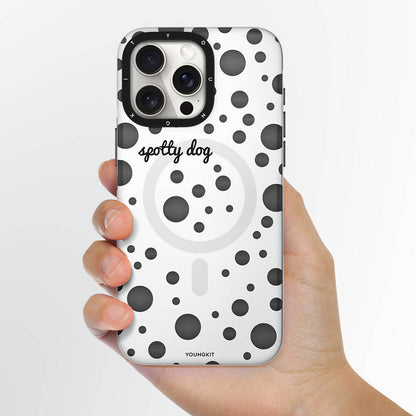 iPhone 14 Pro Kılıf M-safe Şarj Özellikli Polka Dot Desenli Youngkit Spots Serisi Kapak