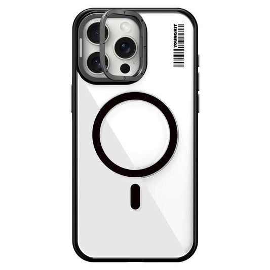 iPhone 14 Pro Kılıf M-safe Şarj Özellikli Sararma Önleyici Youngkit Crystal Grid Kapak