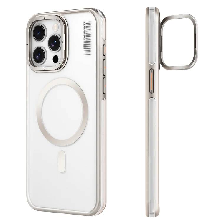 iPhone 14 Pro Kılıf M-safe Şarj Özellikli Sararma Önleyici Youngkit Crystal Grid Kapak