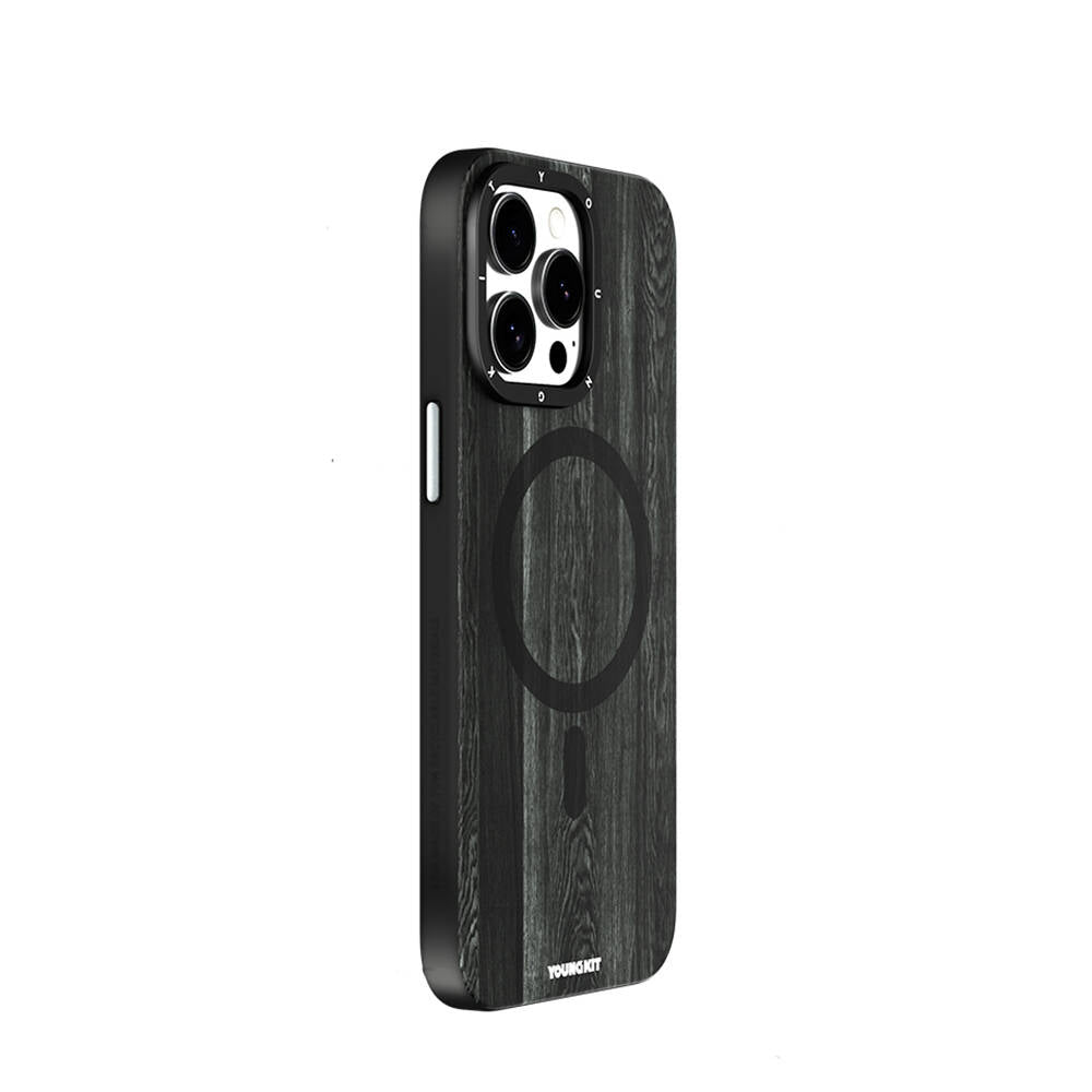 iPhone 14 Pro Kılıf M-safe Şarj Özellikli Sararmaya Dayanıklı Youngkit Wood Forest Serisi Kapak