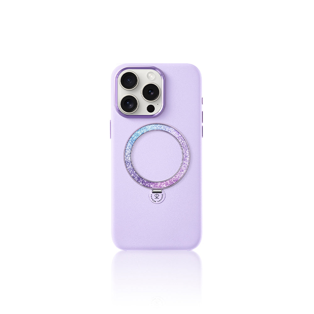 iPhone 14 Pro Kılıf M-safe Şarj Özellikli Standlı Suni Deri Tasarımlı Pynana Dancing Circle Serisi Kapak