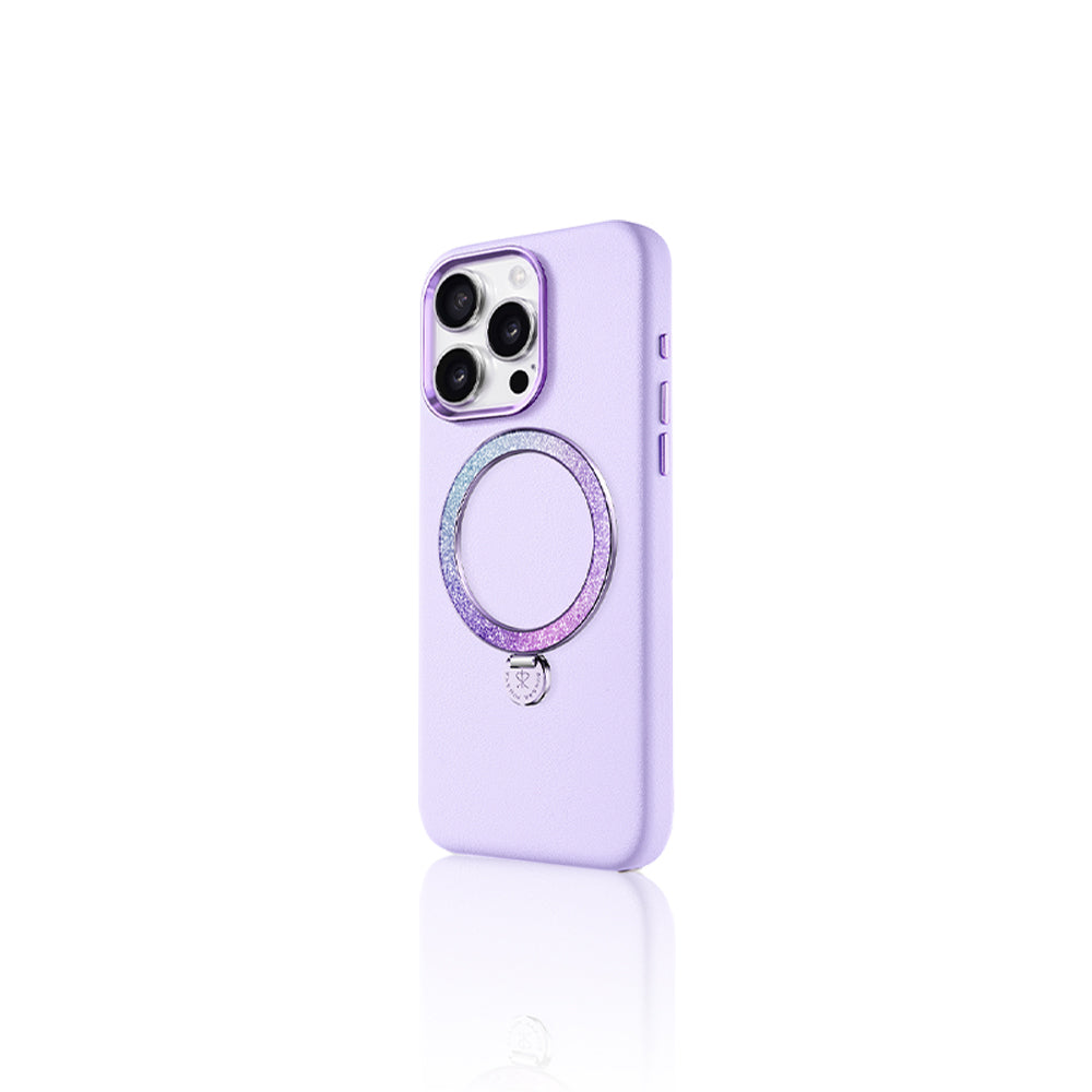 iPhone 14 Pro Kılıf M-safe Şarj Özellikli Standlı Suni Deri Tasarımlı Pynana Dancing Circle Serisi Kapak