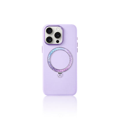 iPhone 14 Pro Kılıf M-safe Şarj Özellikli Standlı Suni Deri Tasarımlı Pynana Dancing Circle Serisi Kapak