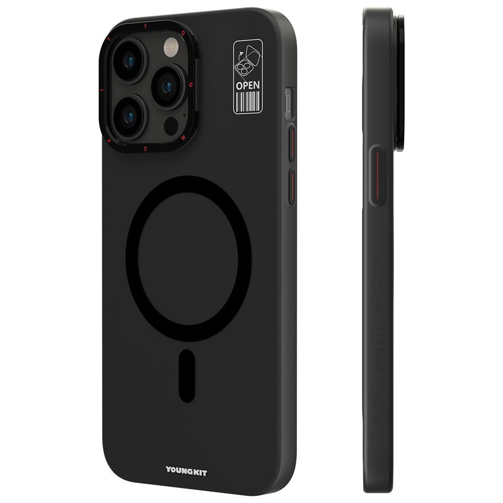 iPhone 14 Pro Kılıf M-safe Şarj Özellikli Standlı YoungKit Hermit Bracket Serisi Kapak