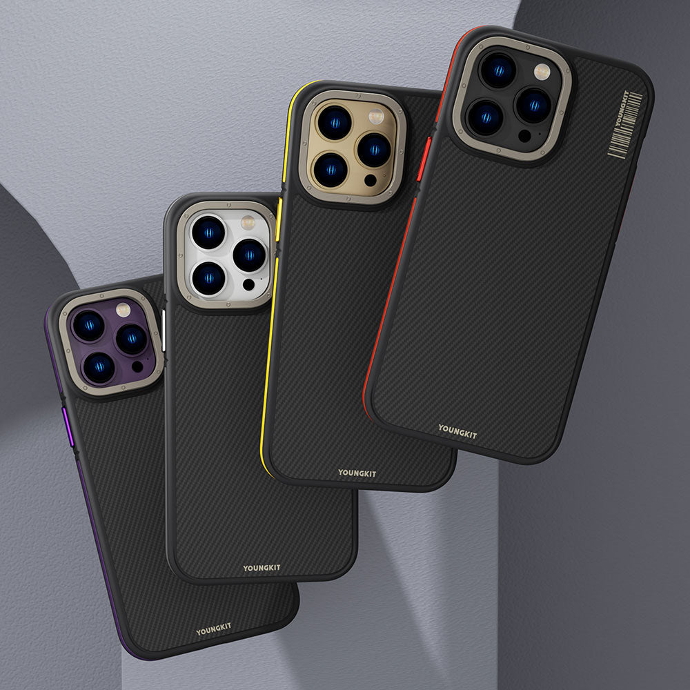 iPhone 14 Pro Kılıf M-safe Şarj Özellikli YoungKit 600D Kevlar Kapak