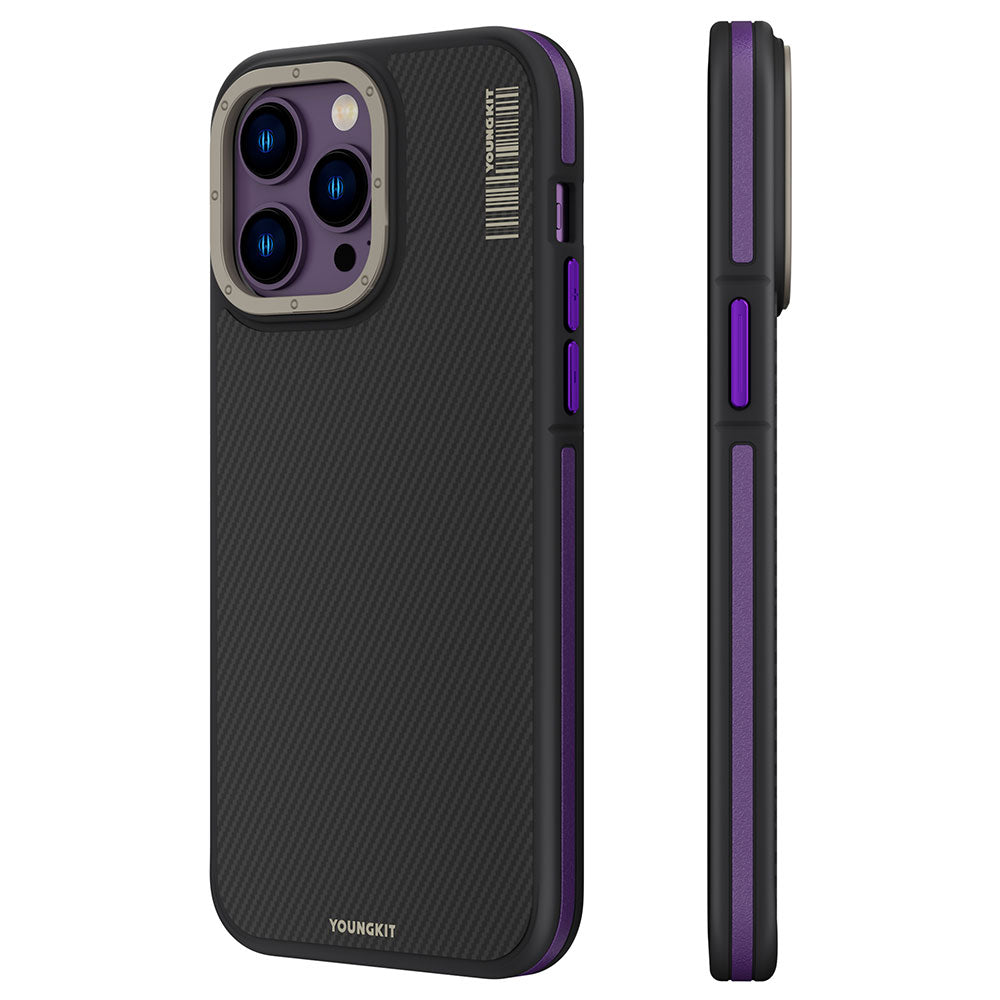 iPhone 14 Pro Kılıf M-safe Şarj Özellikli YoungKit 600D Kevlar Kapak