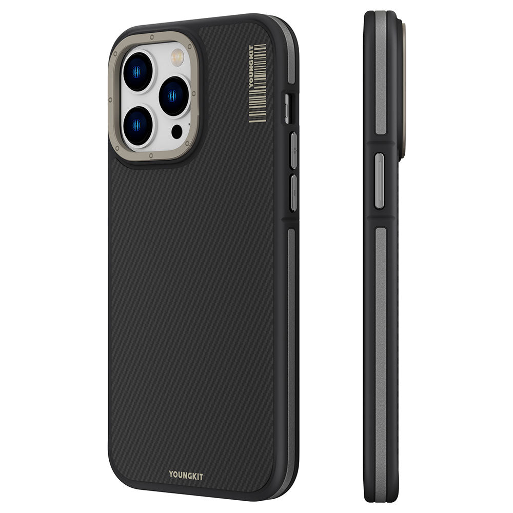 iPhone 14 Pro Kılıf M-safe Şarj Özellikli YoungKit 600D Kevlar Kapak
