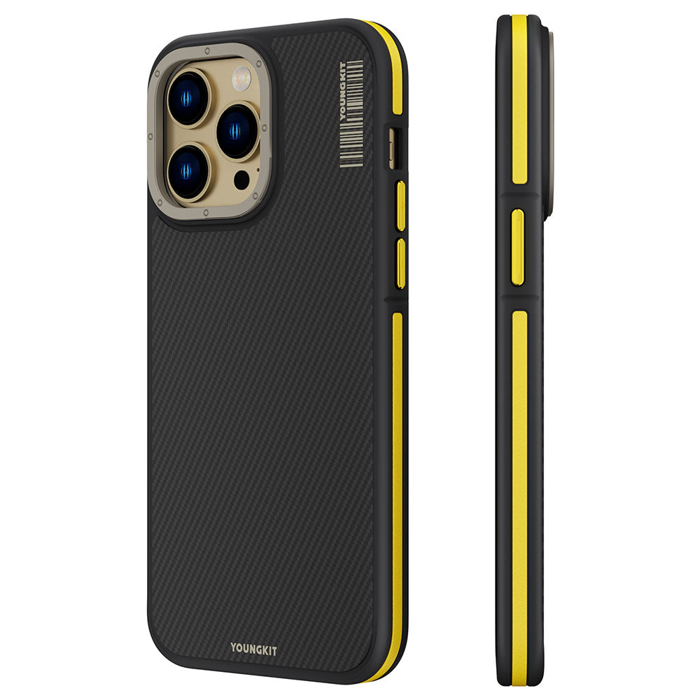 iPhone 14 Pro Kılıf M-safe Şarj Özellikli YoungKit 600D Kevlar Kapak