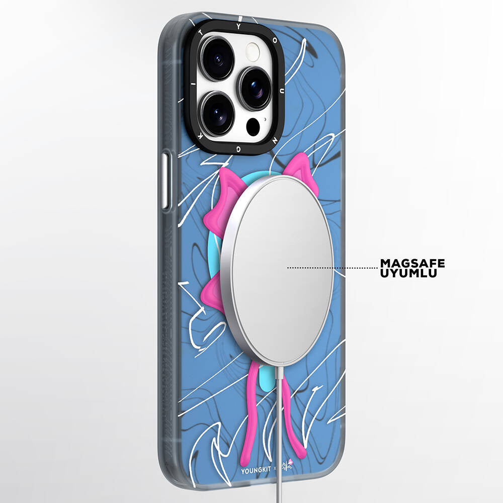 iPhone 14 Pro Kılıf M-safe Şarj Özellikli Youngkit Anti-Trend Serisi Kapak