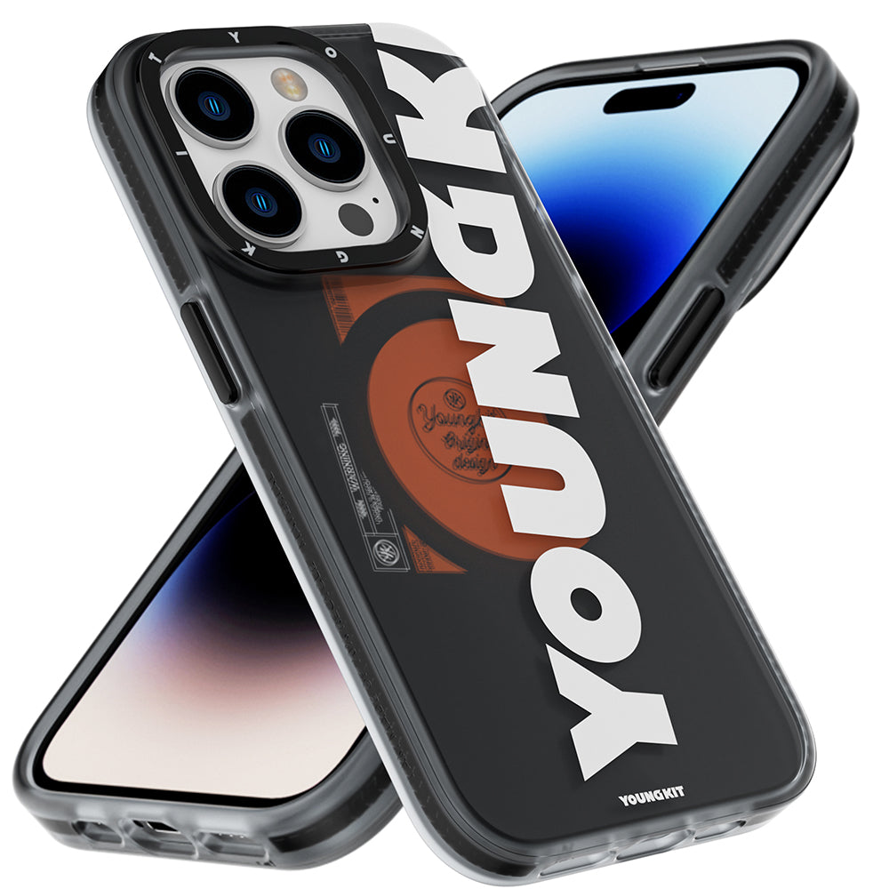 iPhone 14 Pro Kılıf M-safe Şarj Özellikli Youngkit Binfen Serisi Yazı Temalı Kapak