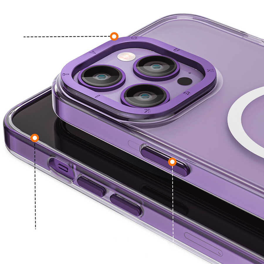 iPhone 14 Pro Kılıf M-safe Şarj Özellikli Youngkit Coloured Glaze Serisi Kapak