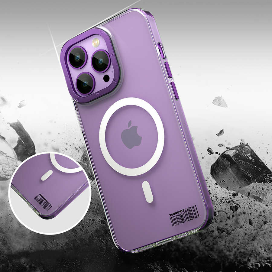 iPhone 14 Pro Kılıf M-safe Şarj Özellikli Youngkit Coloured Glaze Serisi Kapak