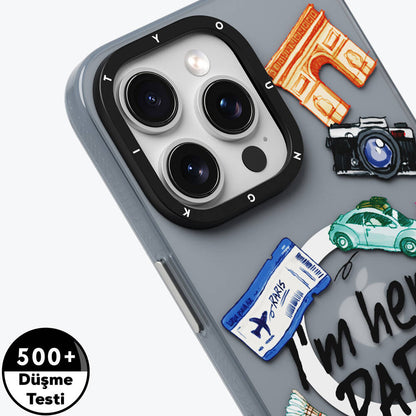 iPhone 14 Pro Max Kılıf M-safe Şarj Özellikli Youngkit in Paris Serisi Kapak