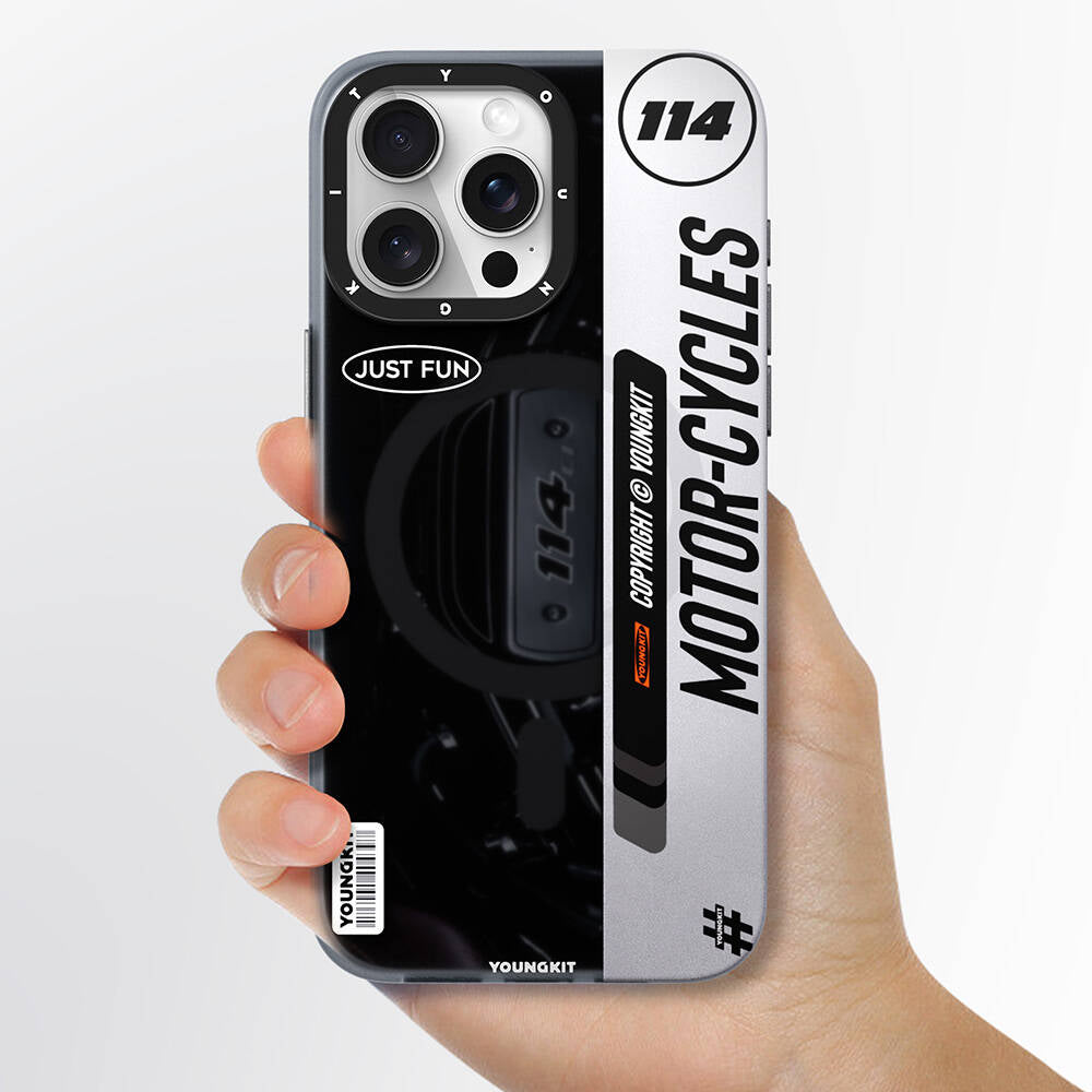 iPhone 14 Pro Kılıf M-safe Şarj Özellikli Youngkit Motorcycle Legend Serisi Kapak