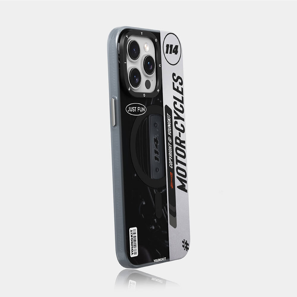 iPhone 14 Pro Kılıf M-safe Şarj Özellikli Youngkit Motorcycle Legend Serisi Kapak