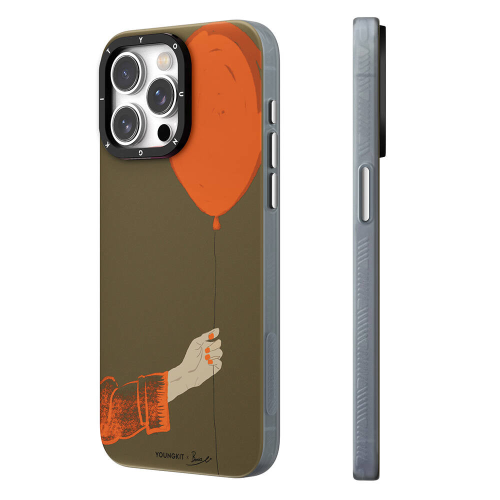 iPhone 14 Pro Kılıf M-safe Şarj Özellikli Youngkit Orange Serisi Flying Balloon Kapak
