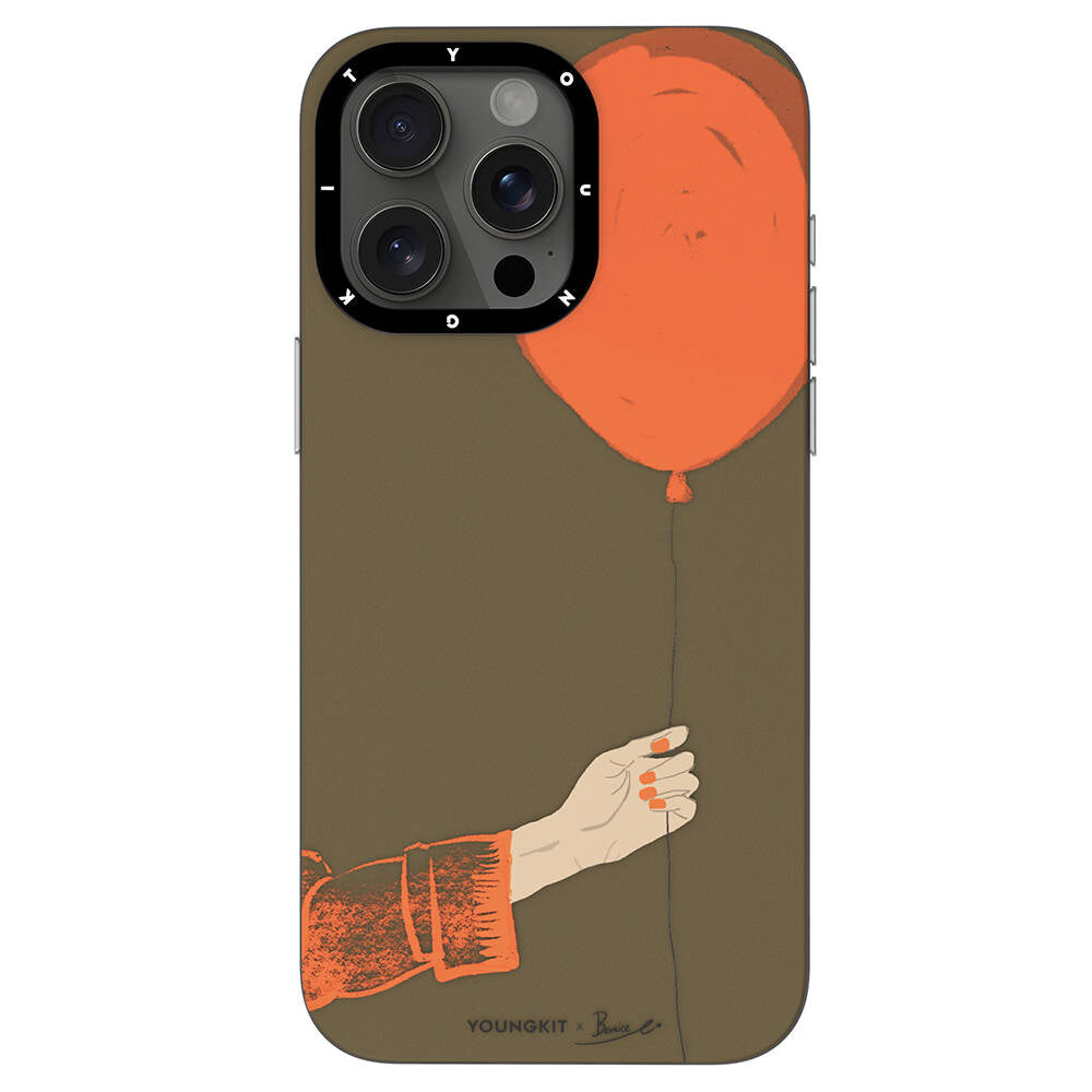 iPhone 14 Pro Kılıf M-safe Şarj Özellikli Youngkit Orange Serisi Flying Balloon Kapak