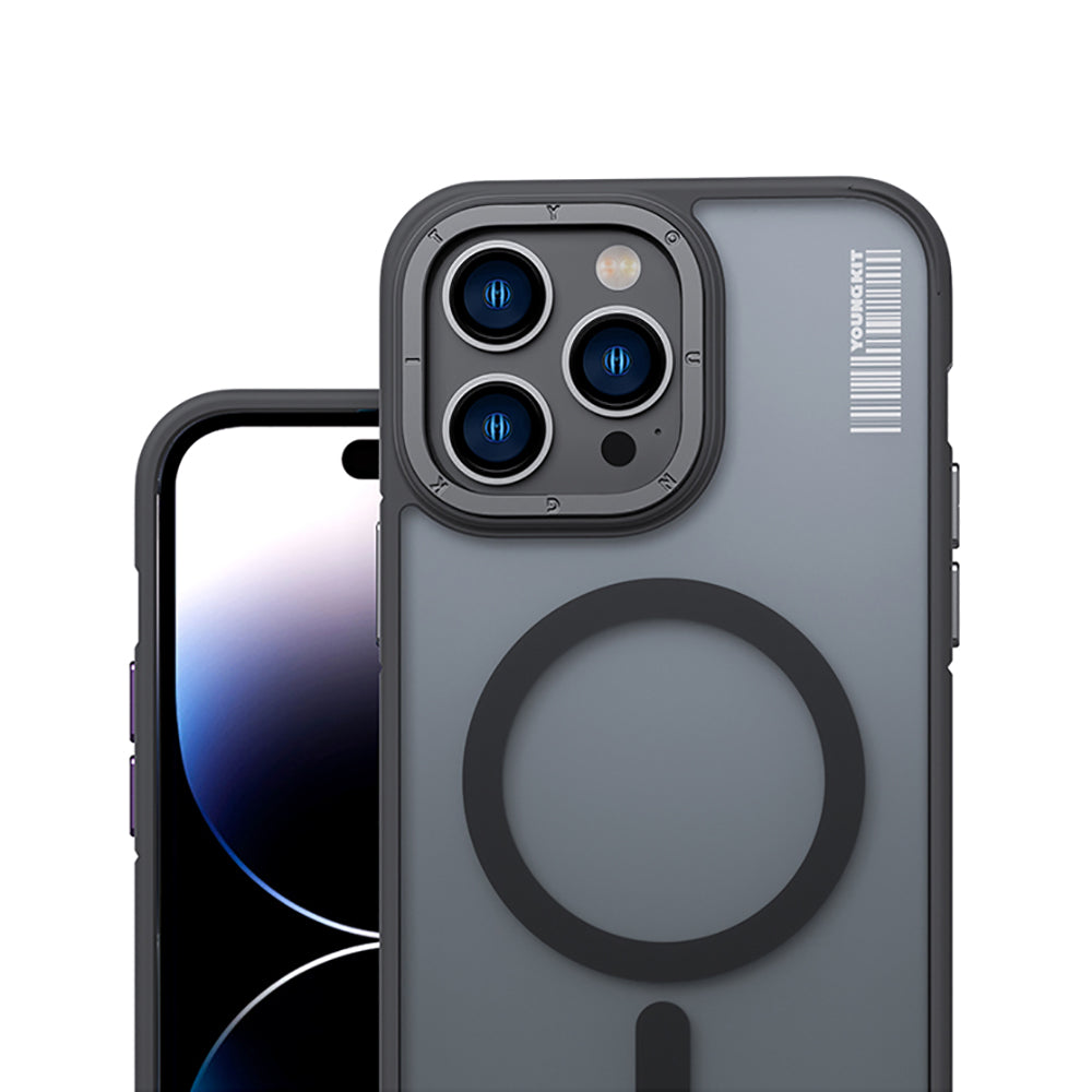 iPhone 14 Pro Kılıf M-safe Şarj Özellikli Youngkit Rock Sand Serisi Kapak
