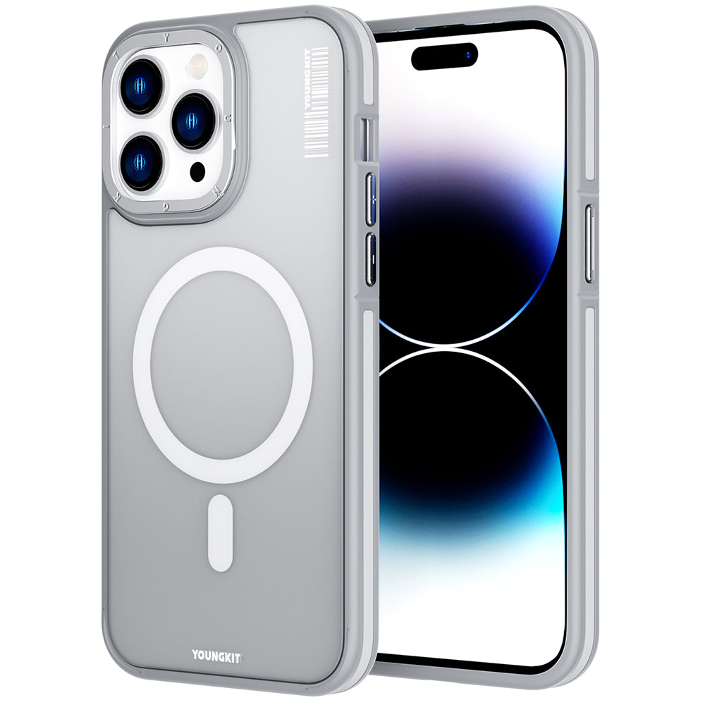 iPhone 14 Pro Kılıf M-safe Şarj Özellikli Youngkit Rock Sand Serisi Kapak