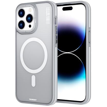 iPhone 14 Pro Kılıf M-safe Şarj Özellikli Youngkit Rock Sand Serisi Kapak