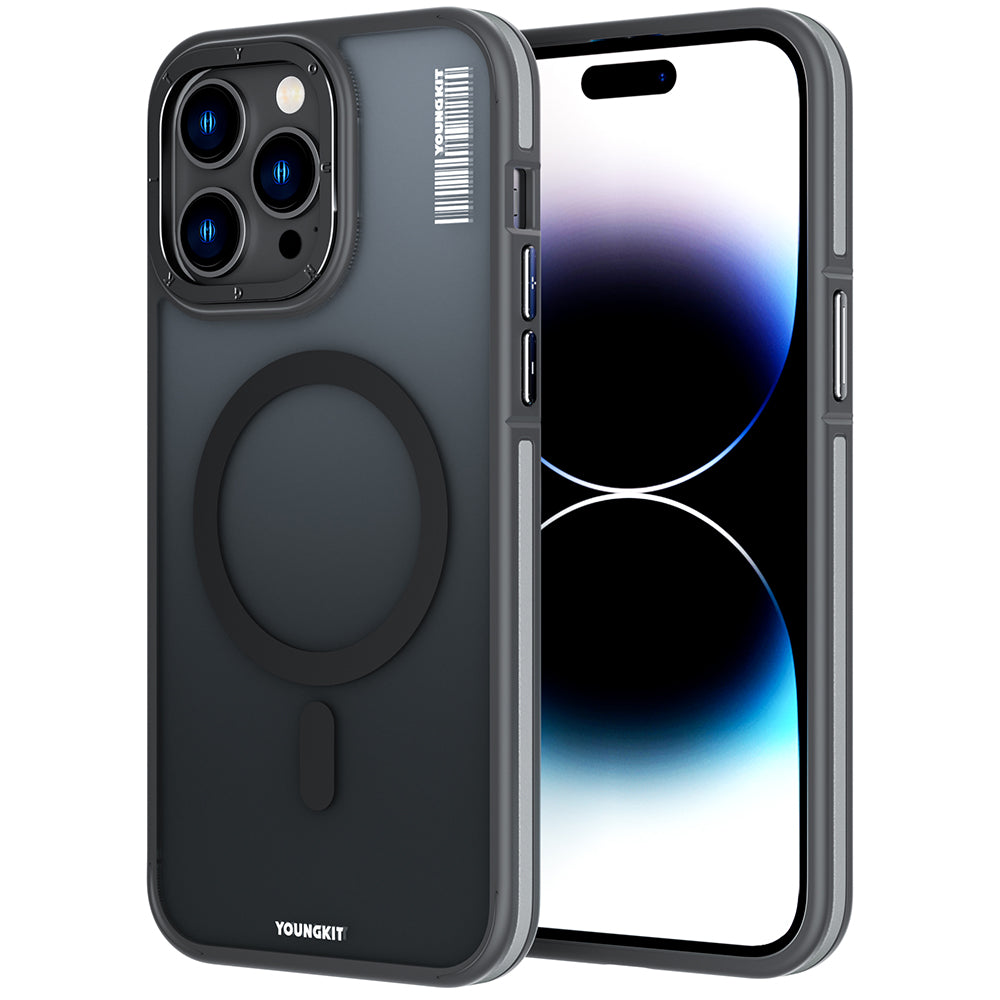 iPhone 14 Pro Kılıf M-safe Şarj Özellikli Youngkit Rock Sand Serisi Kapak
