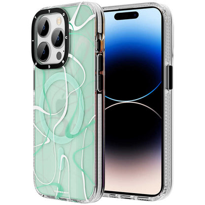 iPhone 14 Pro Kılıf M-safe Şarj Özellikli Youngkit Water-Ink Serisi Kapak