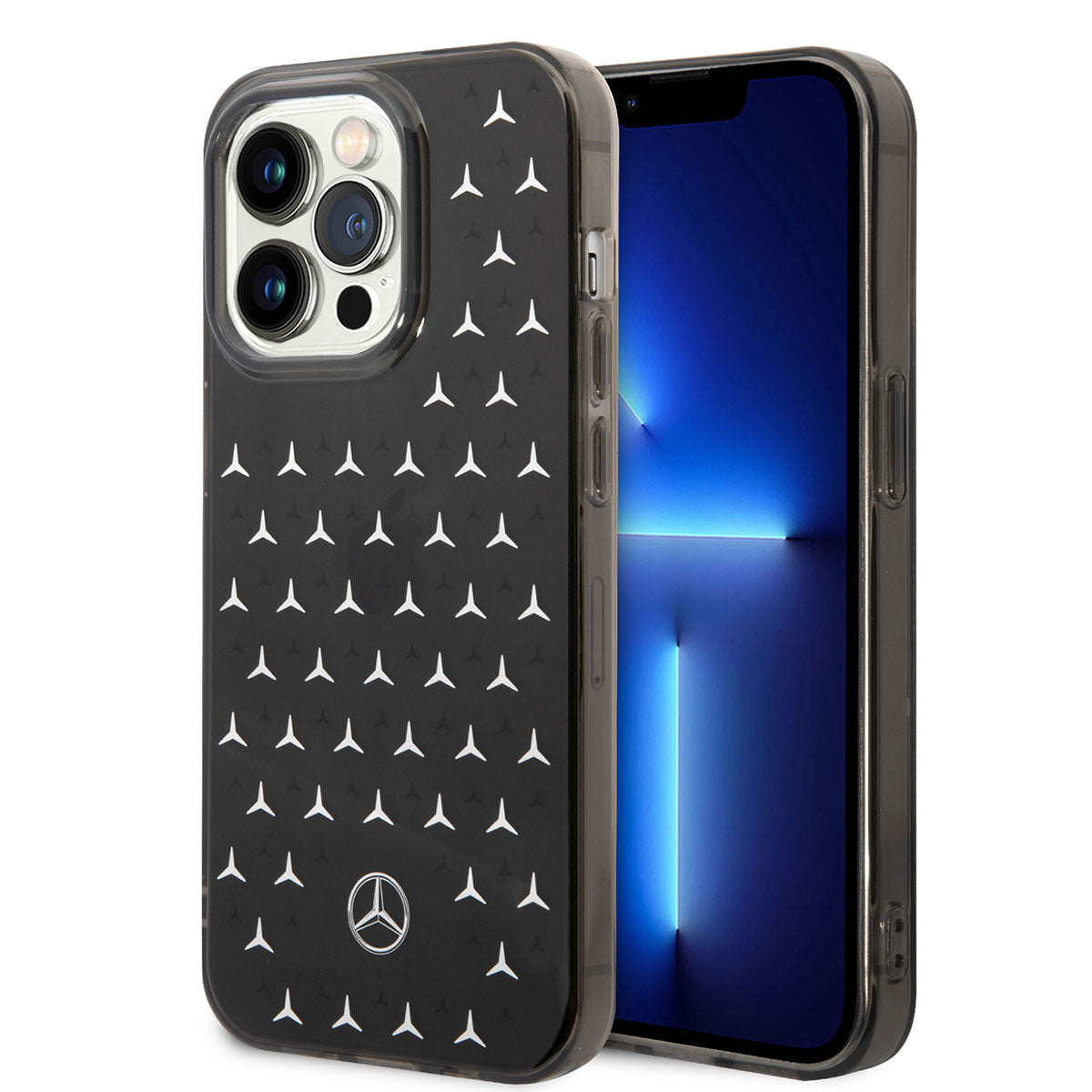 iPhone 14 Pro Kılıf Mercedes Benz Çift Katmanlı Yıldız Desenli Dizayn Kapak